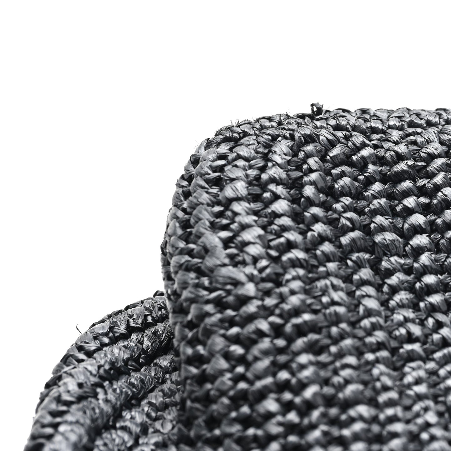 Yarn Raffia Effect Crochet Logo Tote Black