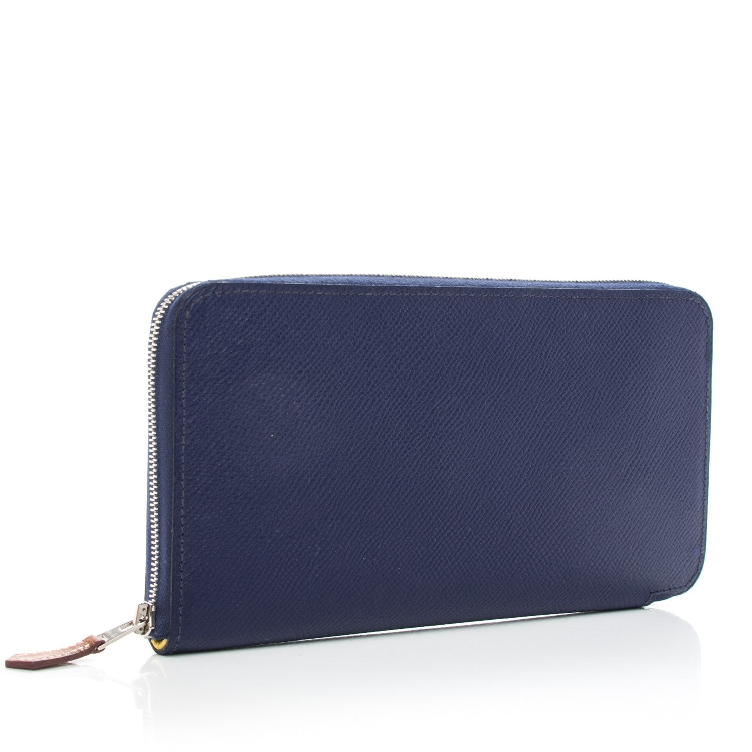 Hermes Epsom Silk'In Wallet Bleu Saphir Fauve Lime 3 of 7