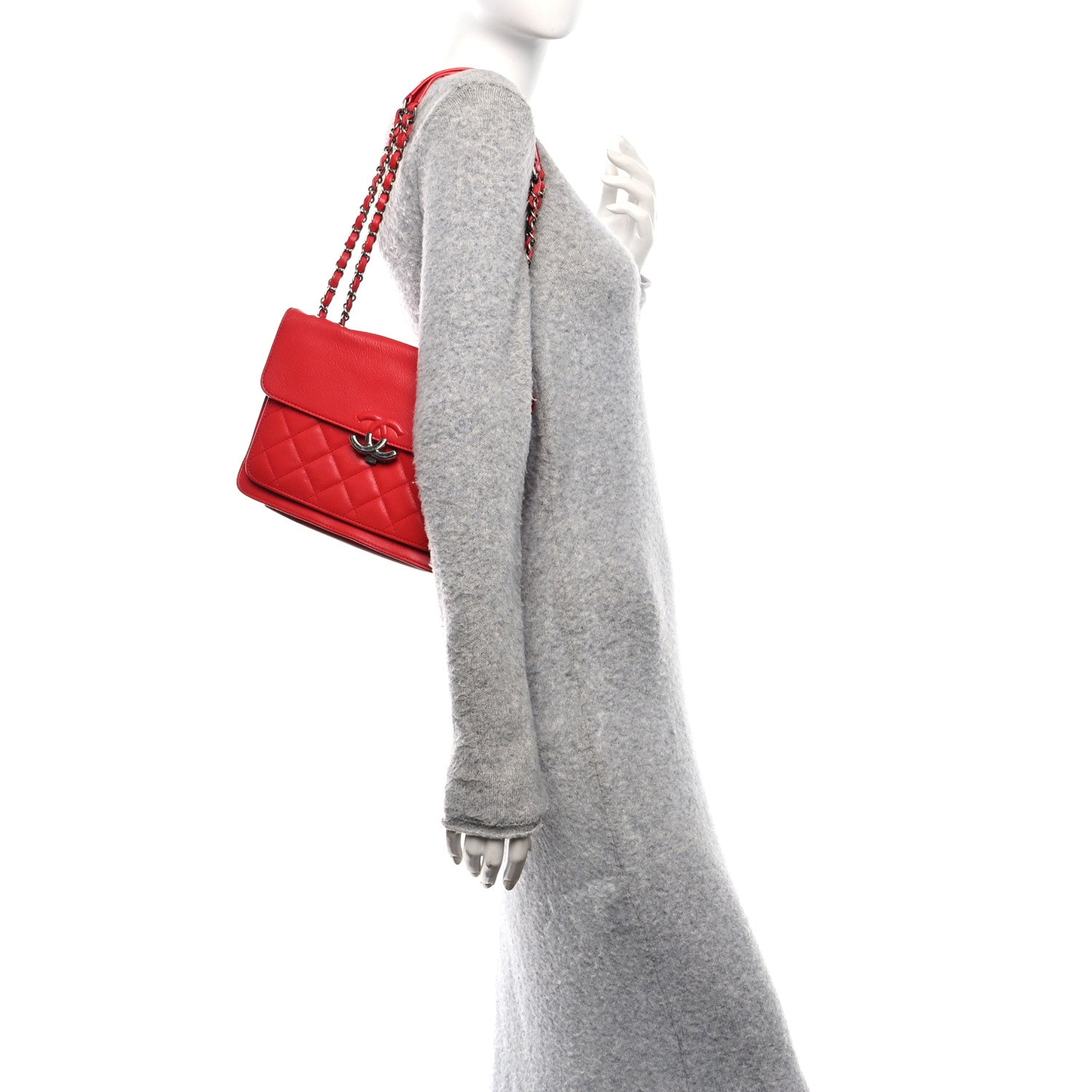 Chanel Caviar Quilted Small CC Box Top Flap Red 2 of 11