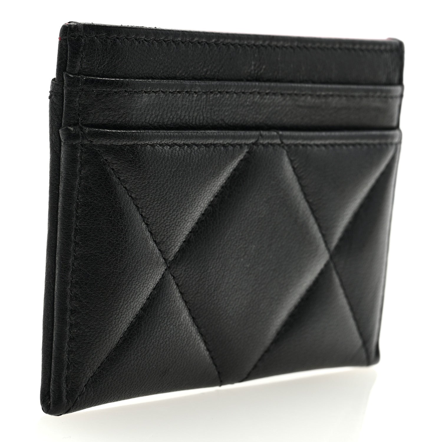 Chanel Lambskin Quilted Chanel 19 Card Holder Black 3 of 7