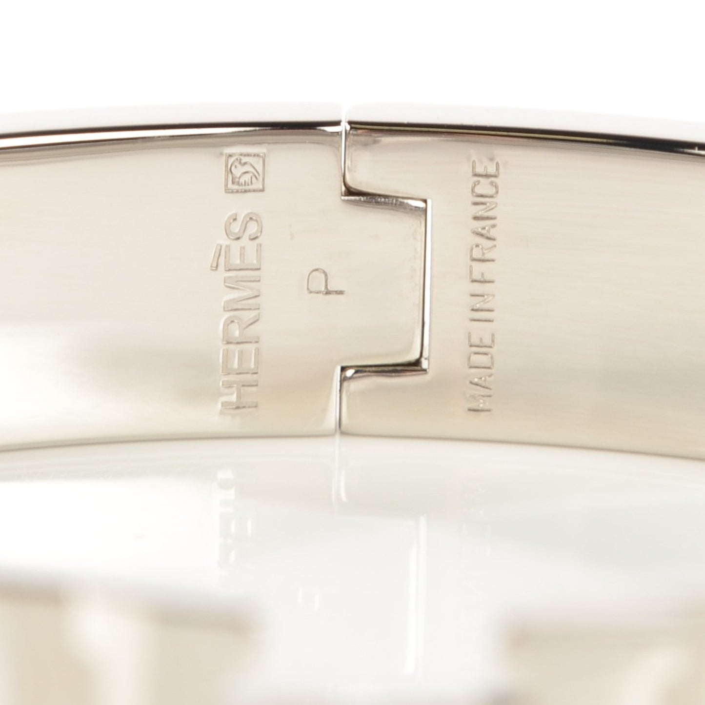 Enamel Narrow Clic Clac H Bracelet PM White