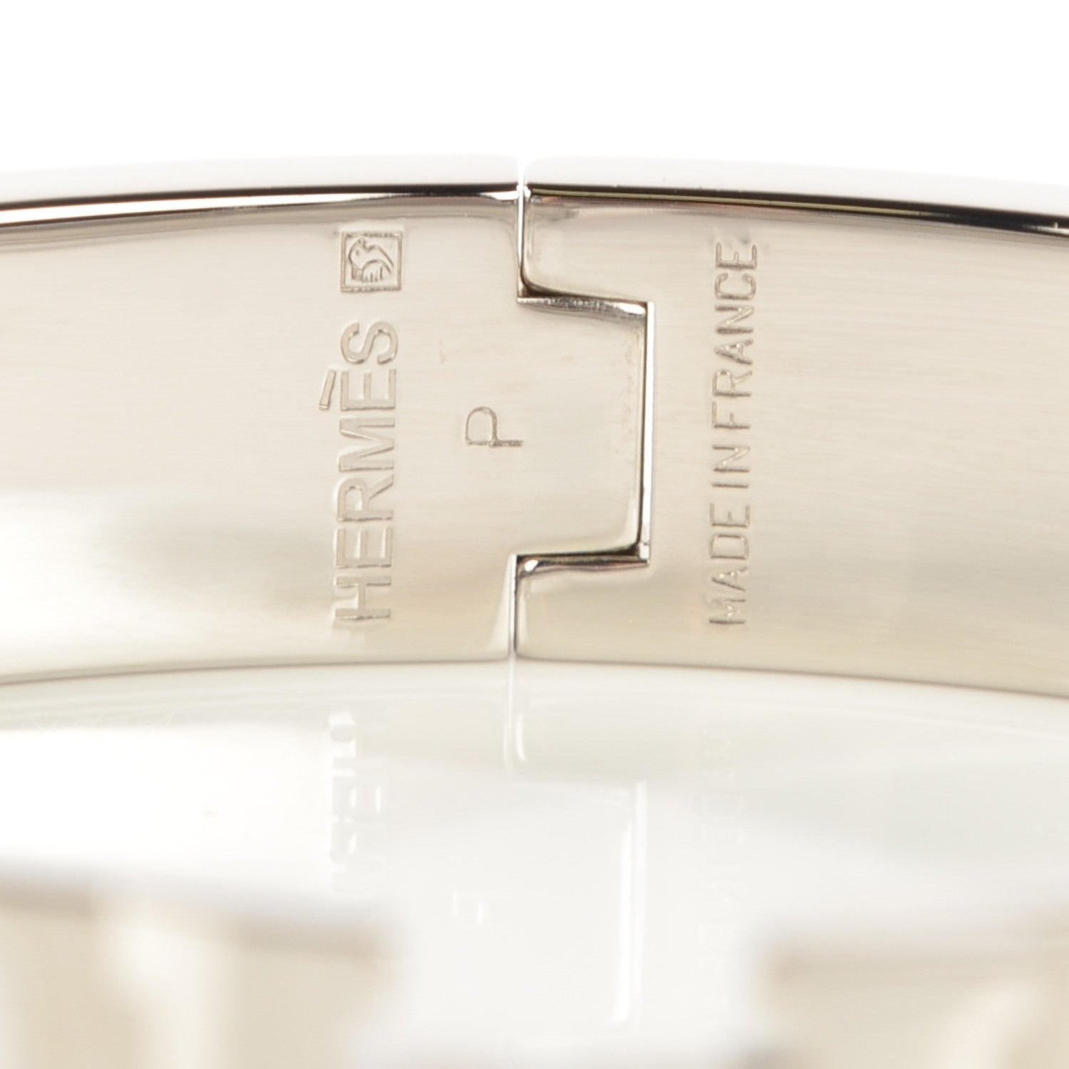 Hermes Enamel Narrow Clic Clac H Bracelet PM White 4 of 5