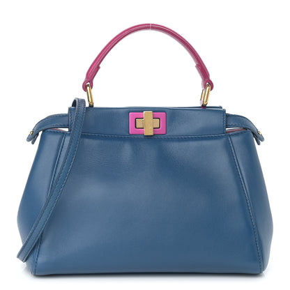 Fendi Nappa Colorblock Mini Peekaboo Iconic Satchel Iris Magenta Bubblegum 1 of 12