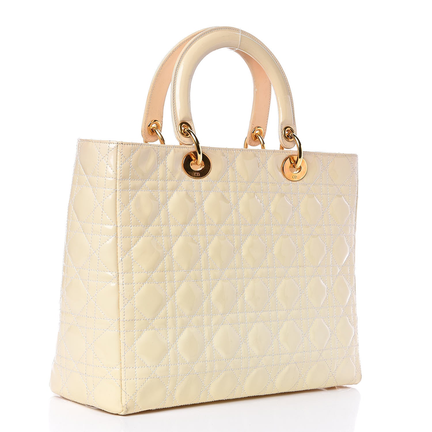 Christian Dior Patent Cannage Large Lady Dior White 3 of 13
