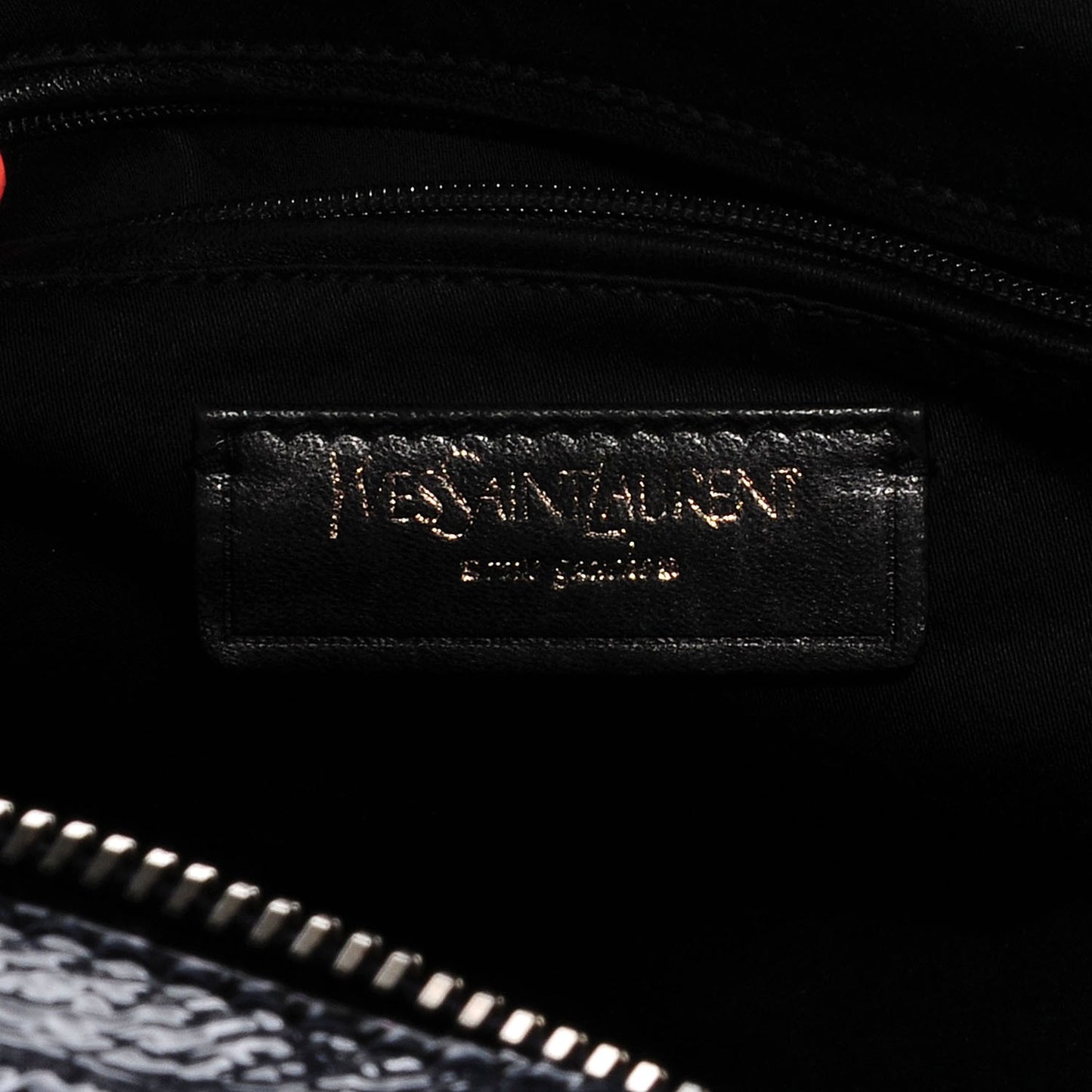 Textured Patent Medium Easy Sac Navy Blue
