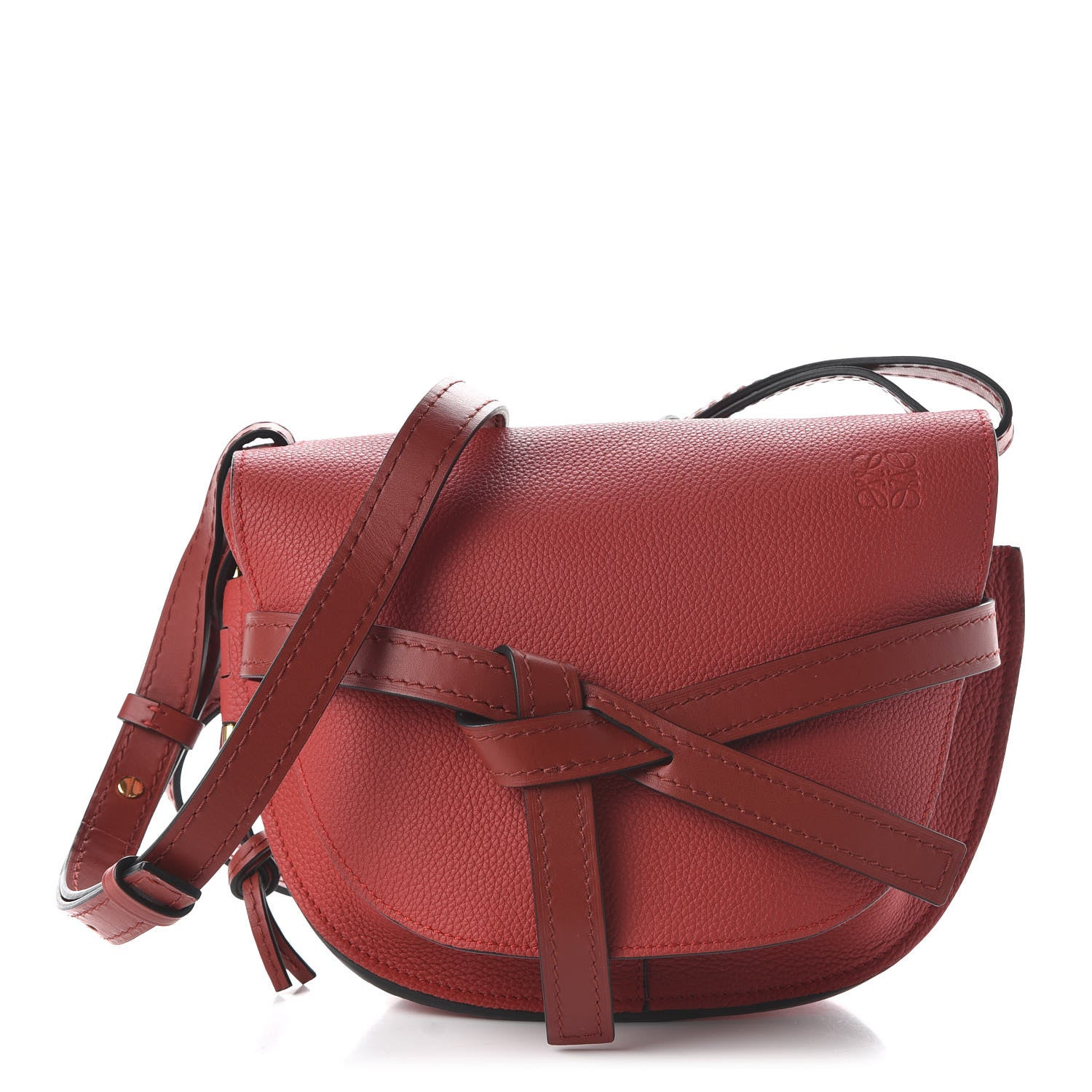 Loewe Soft Grain Calfskin Small Gate Crossbody Bag Scarlet Red Burnt Red 1 of 9