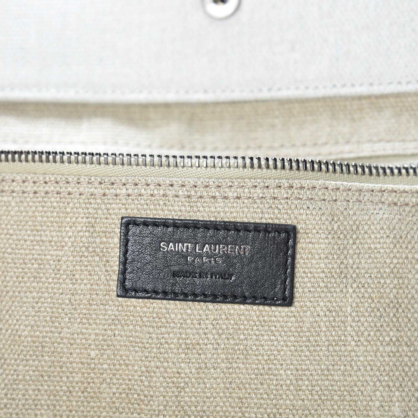 Linen Calfskin Rive Gauche Tote Optic White