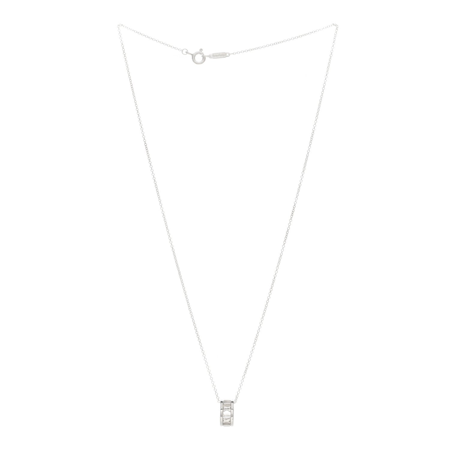 Tiffany Sterling Silver Atlas Open Pendant Necklace 2 of 4