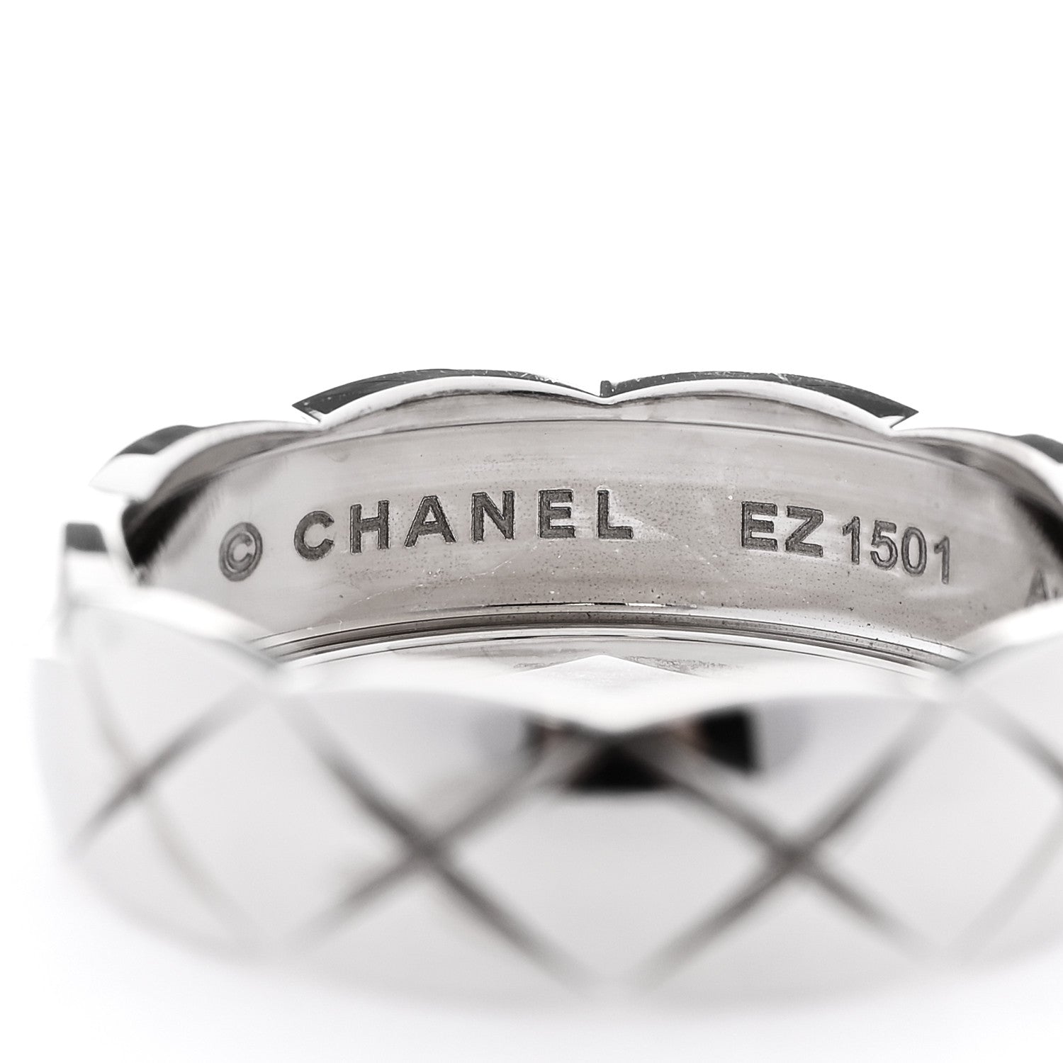 Chanel 18K White Gold Small Coco Crush Ring 62 10 4 of 7