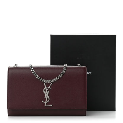 Saint Laurent Grain De Poudre Medium Classic Monogram Kate Satchel Amaranto 10 of 10