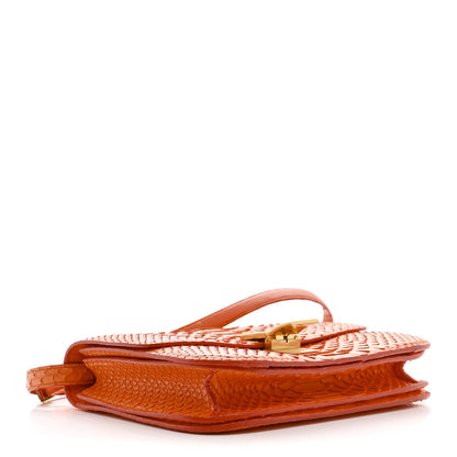 Celine Snakeskin Classic Box Flap Orange 4 of 24