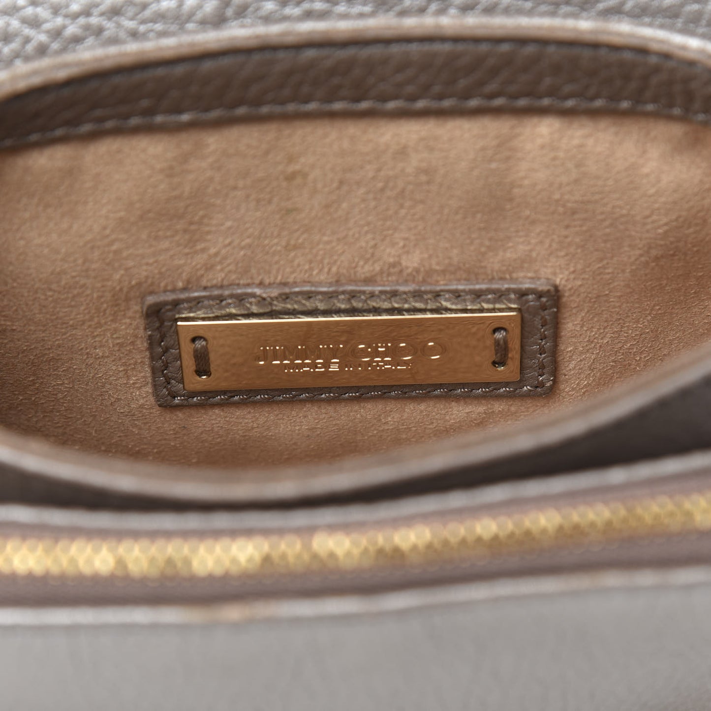 Metallic Calfskin Shadow Crossbody Bag Gold