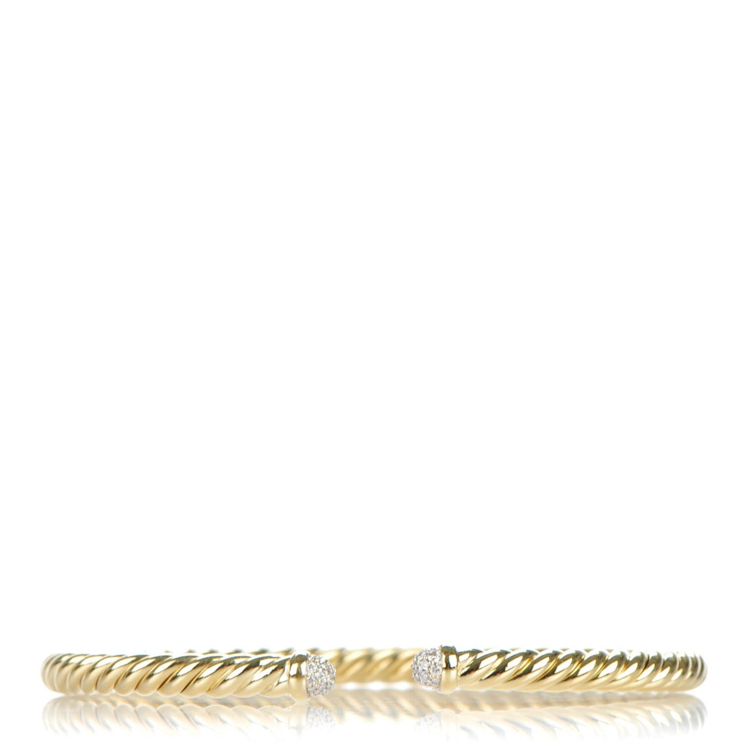 18K Yellow Gold Diamond 4mm Cablespira Bracelet