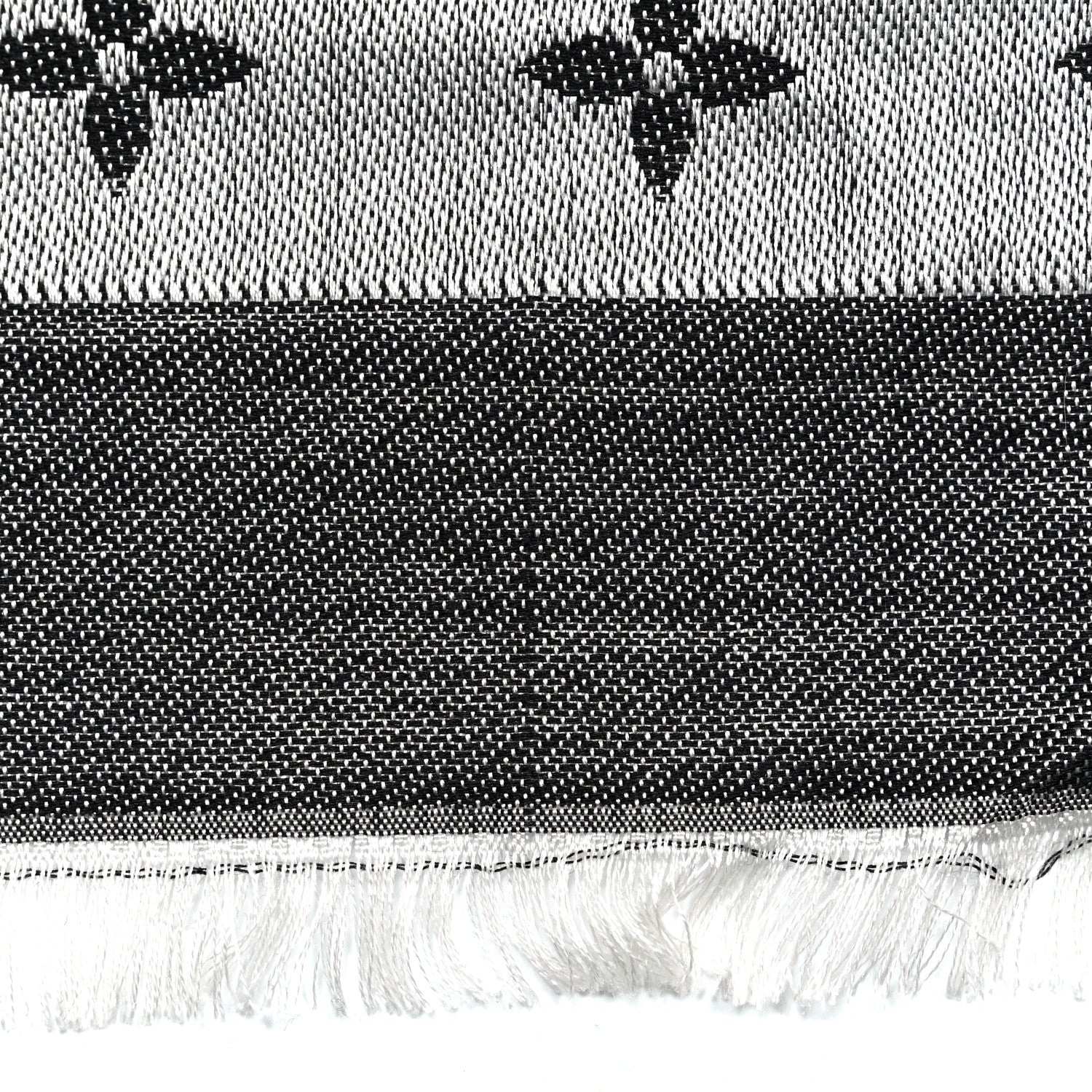 Louis Vuitton Silk Wool Monogram Denim Shawl Black 5 of 9