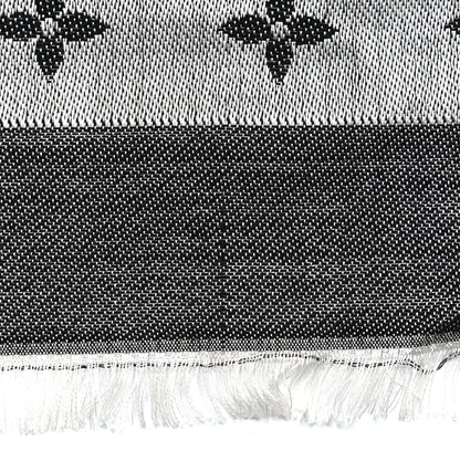 Louis Vuitton Silk Wool Monogram Denim Shawl Black 5 of 9