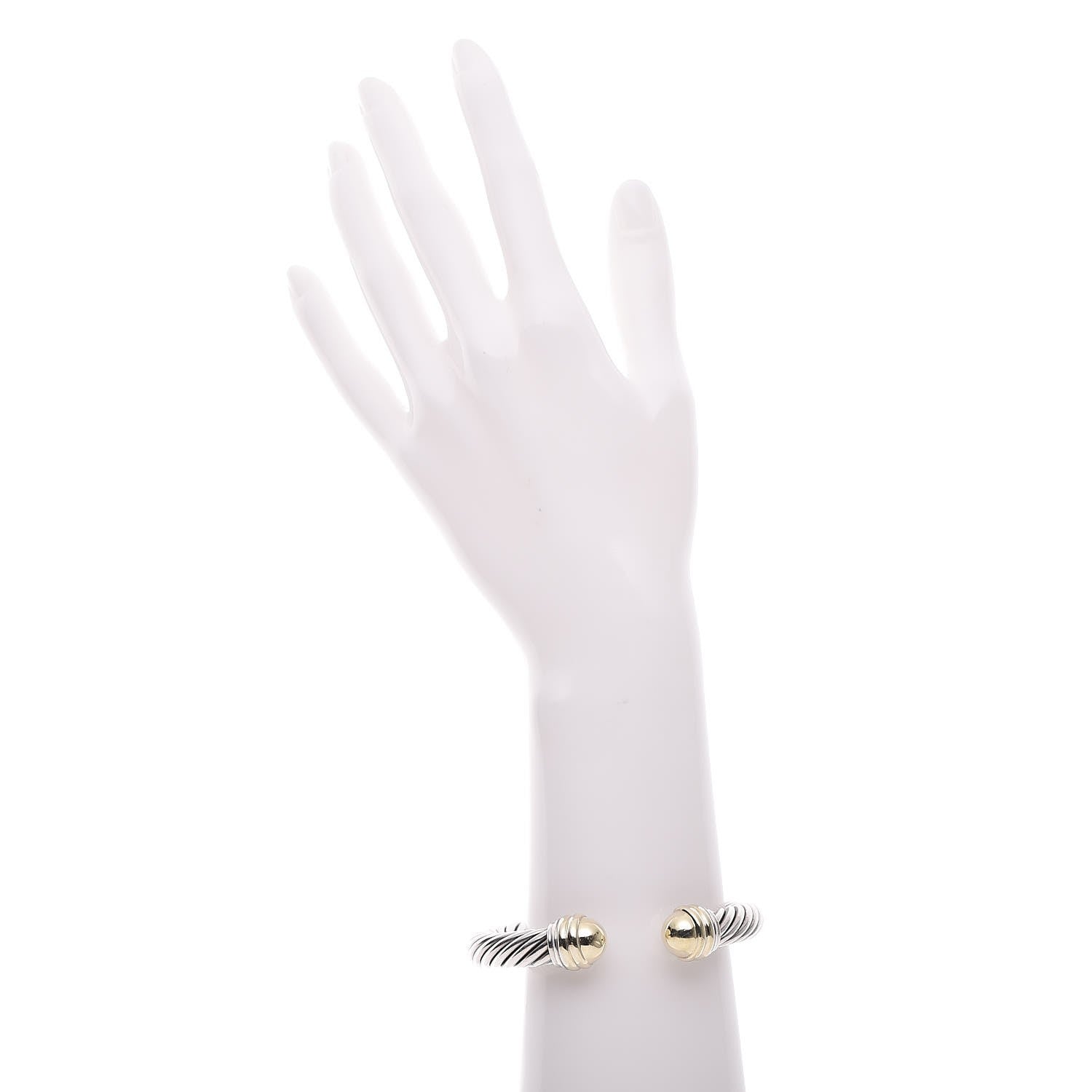 David Yurman Sterling Silver 14K Yellow Gold 10mm Cable Classics Bracelet 2 of 6