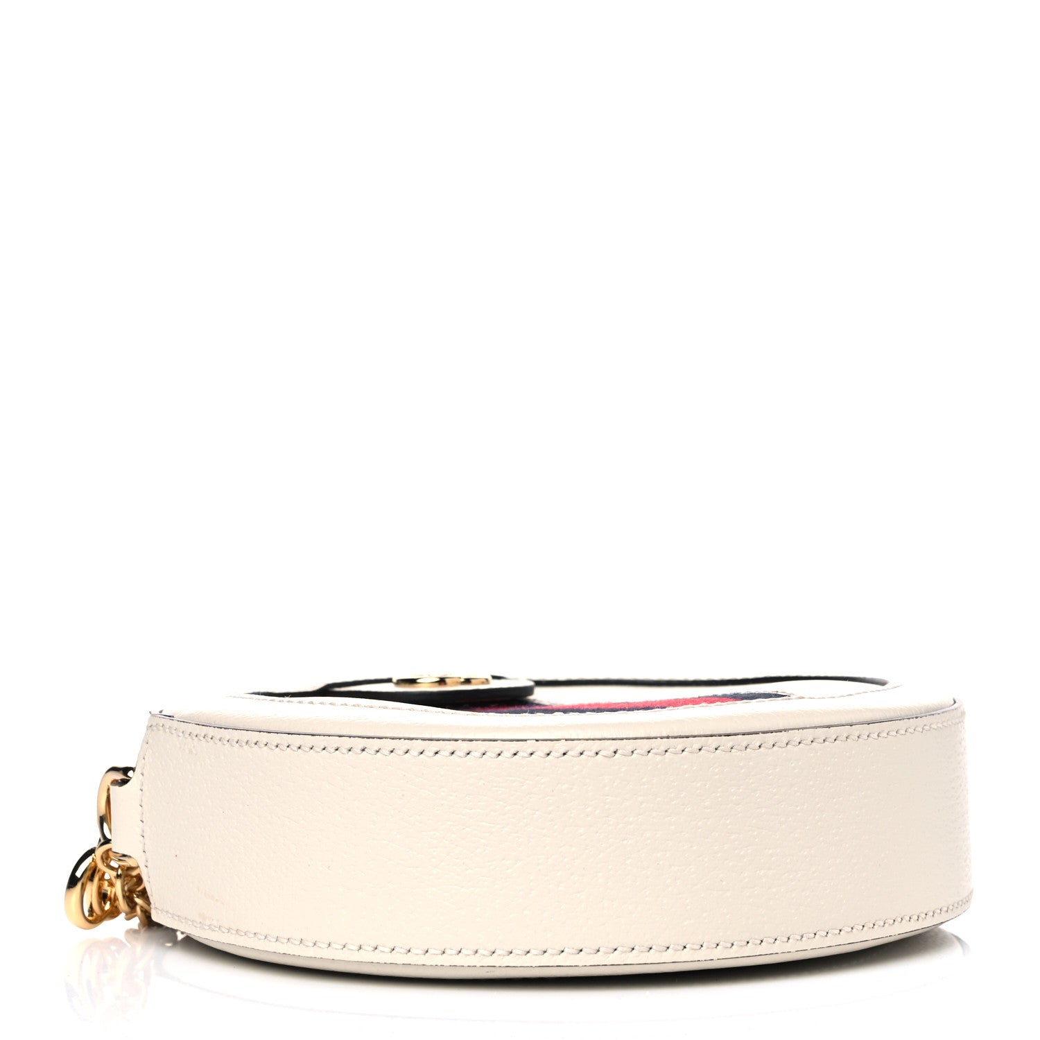 Gucci Textured Calfskin Web Mini Ophidia Round Shoulder Bag Mystic White 4 of 6