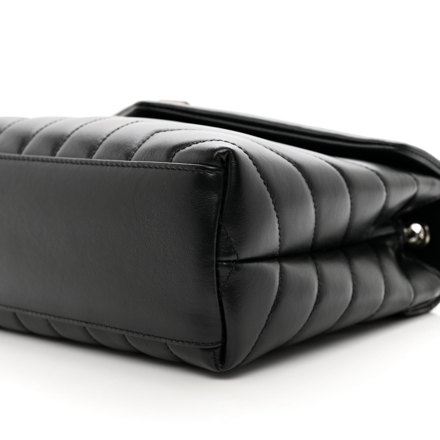Saint Laurent SAINT LAURENT Calfskin Y Quilted Monogram Small Loulou Chain Satchel Black 10 of 10