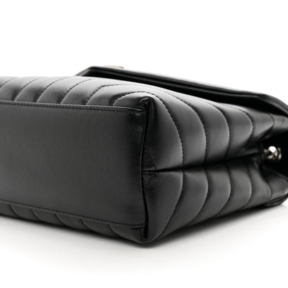 Saint Laurent SAINT LAURENT Calfskin Y Quilted Monogram Small Loulou Chain Satchel Black 10 of 10