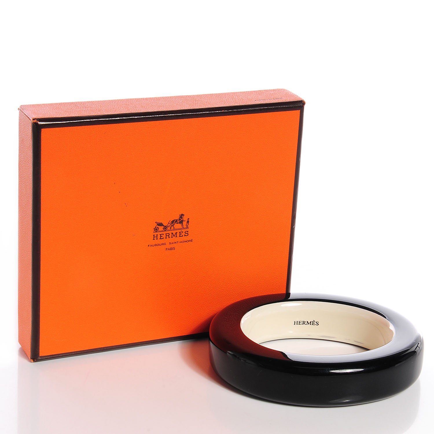 Hermes Lacquered Wood Ariodante Bracelet Noir S 6 of 6