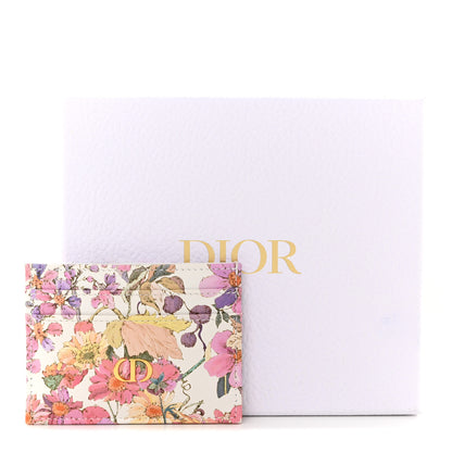 Christian Dior Calfskin Caro Freesia Five-Slot Card Holder White Multicolor 8 of 8