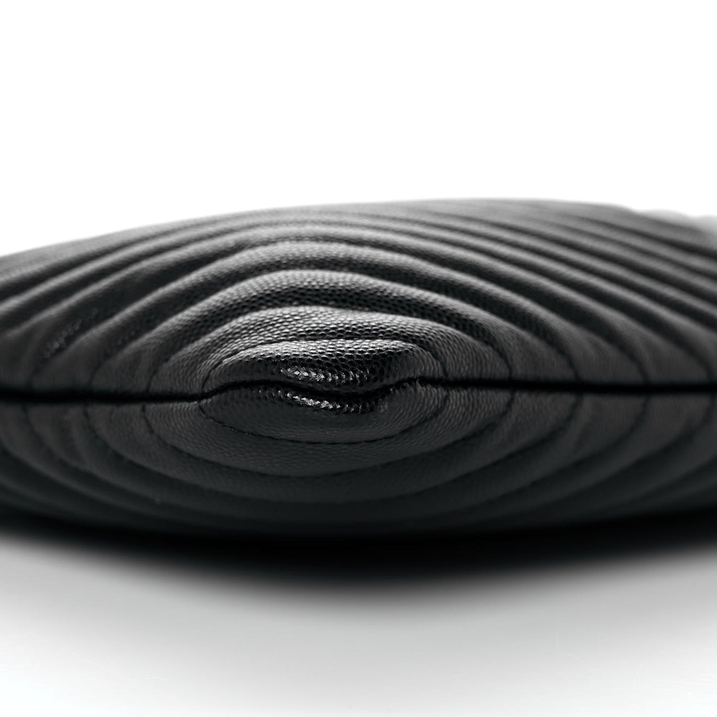 Caviar Chevron Quilted Large Cosmetic Case Black
