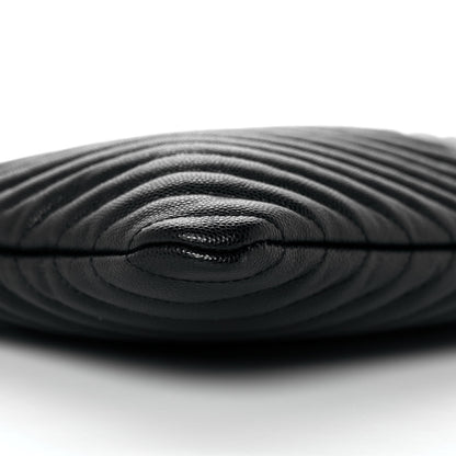 Chanel Caviar Chevron Quilted Large Cosmetic Case Black 8 of 9