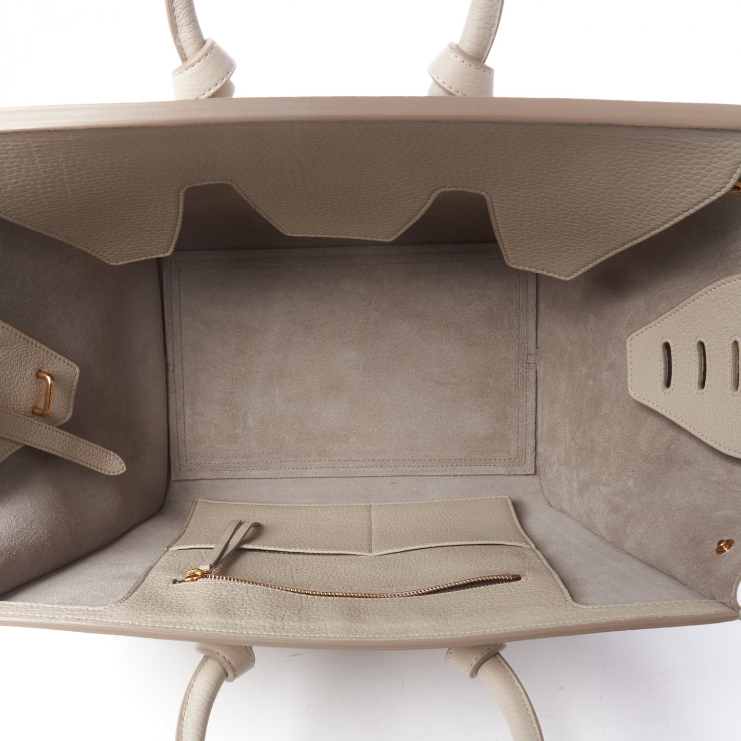 Crisped Calfskin Tie Knot Small Tote Chalk