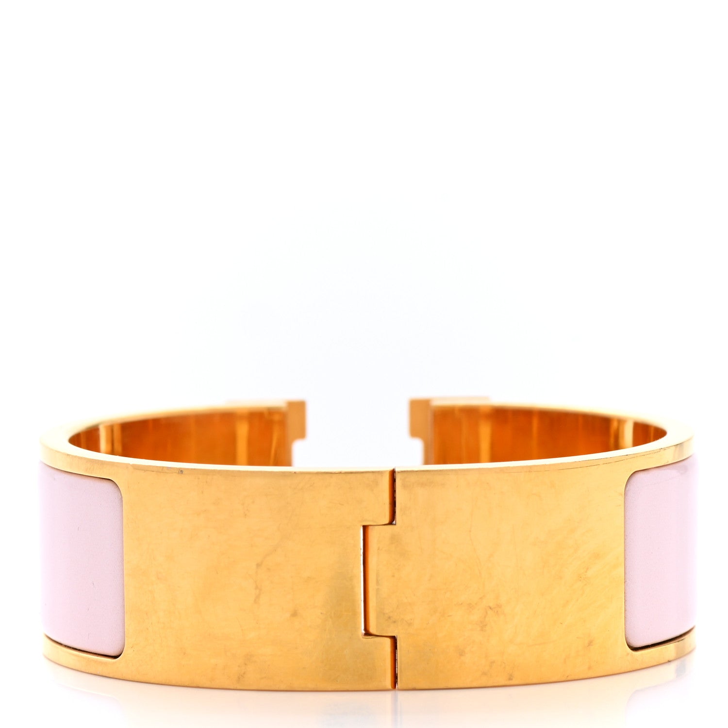 Hermes Enamel Wide Clic Clac H Bracelet Rose Dragee 3 of 6