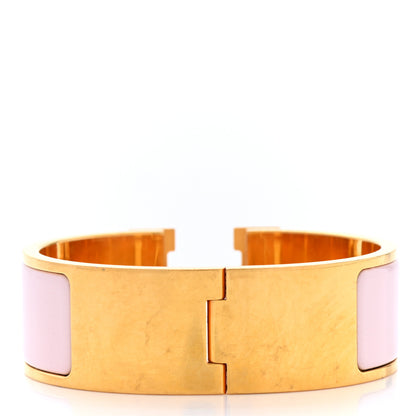 Hermes Enamel Wide Clic Clac H Bracelet Rose Dragee 3 of 6