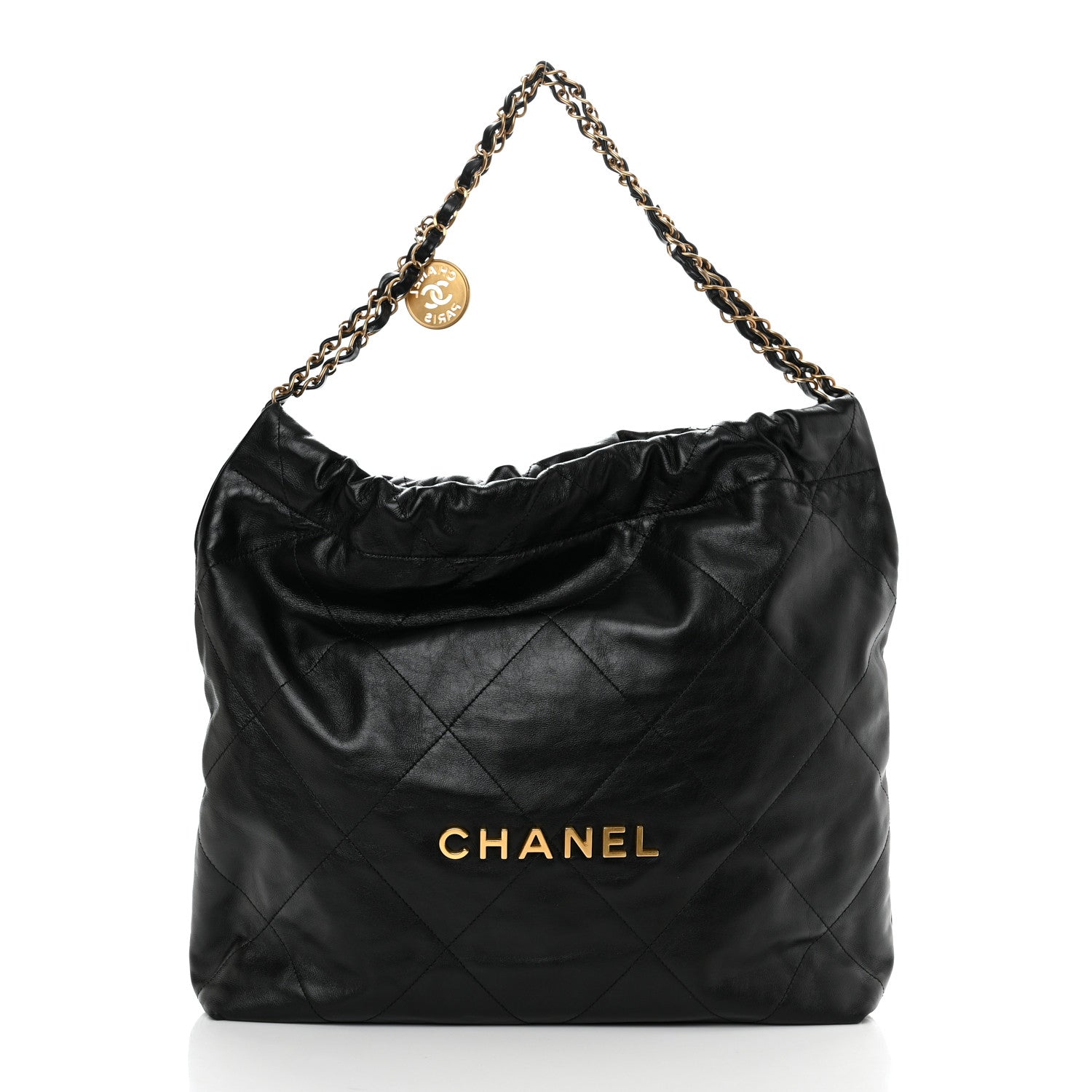 Chanel Shiny Calfskin Quilted Small Chanel 22 Black 3 of 12