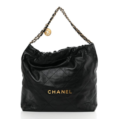 Chanel Shiny Calfskin Quilted Small Chanel 22 Black 3 of 12