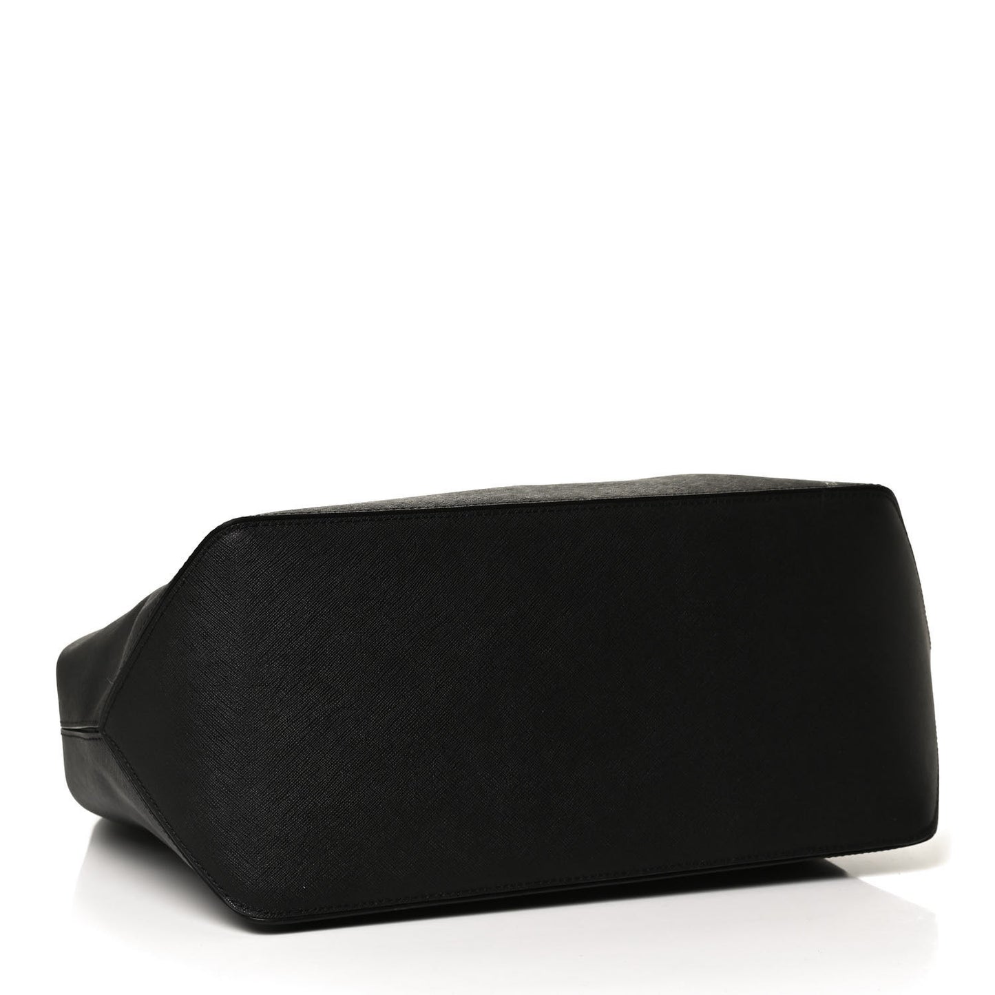 Calfskin Embossed Logo East West Shopper Tote Black