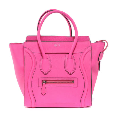 Celine Drummed Leather Micro Luggage Fluo Pink 1 of 7
