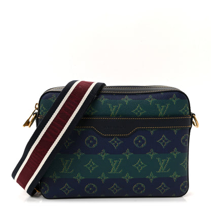 Louis Vuitton Monogram Heritage Stripes Trio Messenger Blue 1 of 10