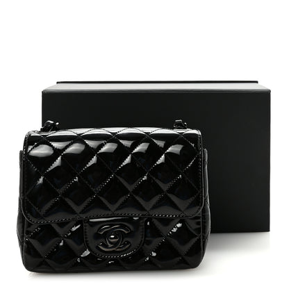 Chanel Patent Calfskin Quilted Mini Square Flap So Black 11 of 11