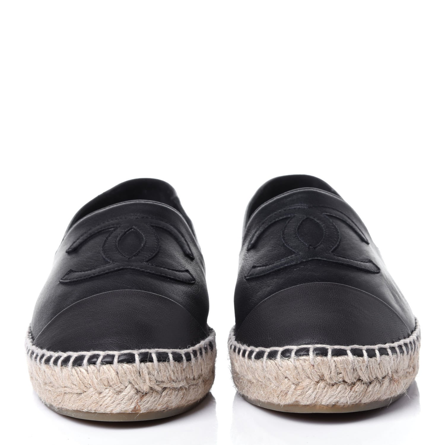 Chanel Lambskin CC Espadrilles 39 Navy Blue Dark Grey 2 of 13