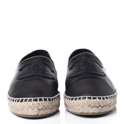 Chanel Lambskin CC Espadrilles 39 Navy Blue Dark Grey 2 of 13