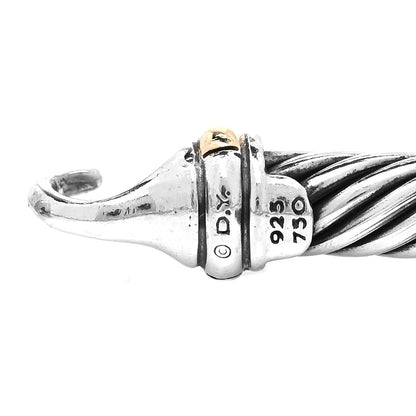 David Yurman Sterling Silver 18K Yellow Gold 5mm Cable Classic Buckle Bracelet 5 of 5