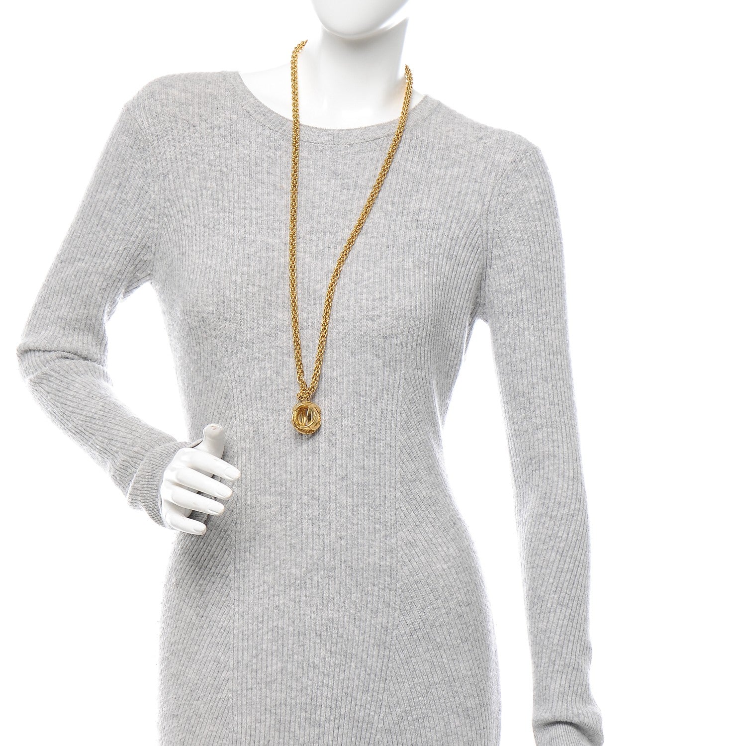 Chanel CC Pendant Chain Necklace Gold 2 of 6