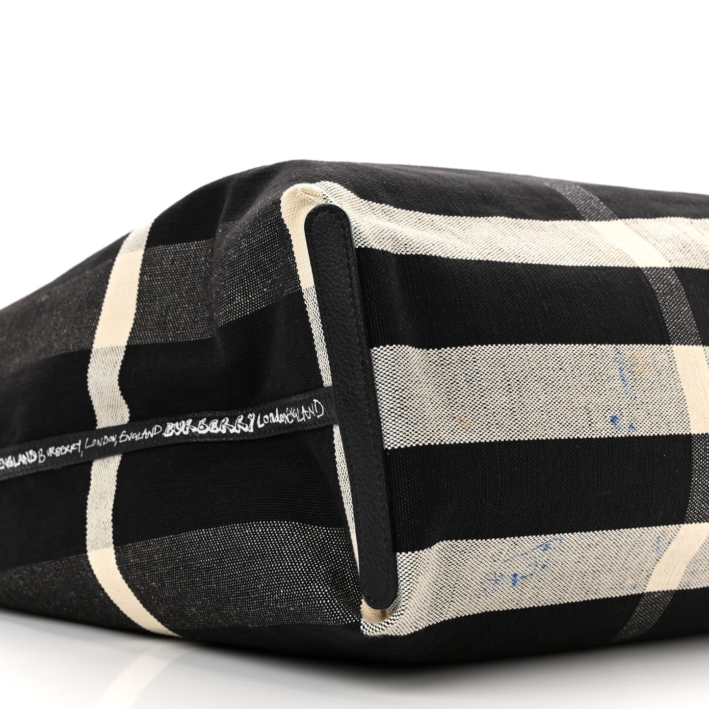 Coated Canvas Mega Check Sketchbook Medium Reversible Doodle Tote Black