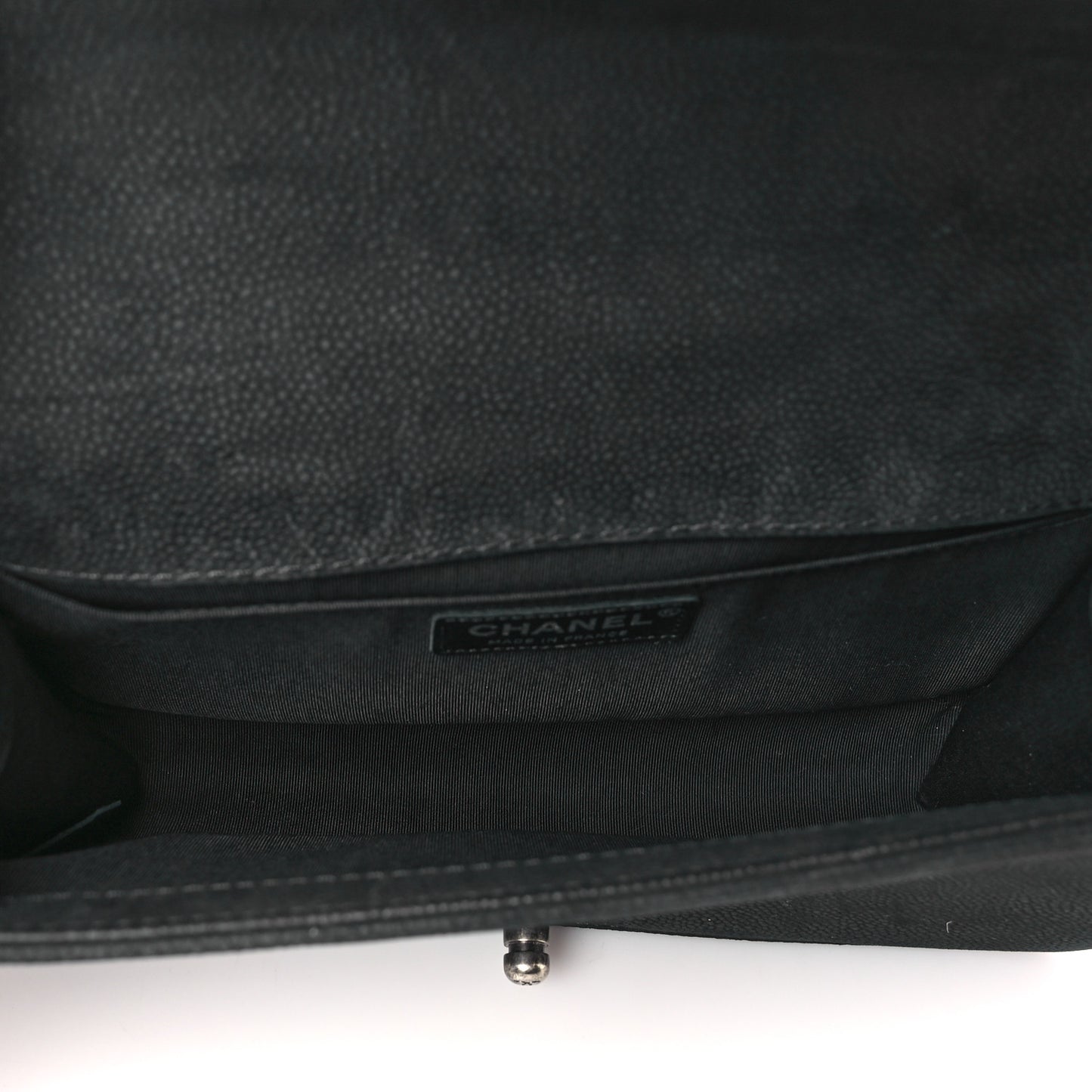 Bullskin Suede Caviar Quilted Medium Boy Flap Black