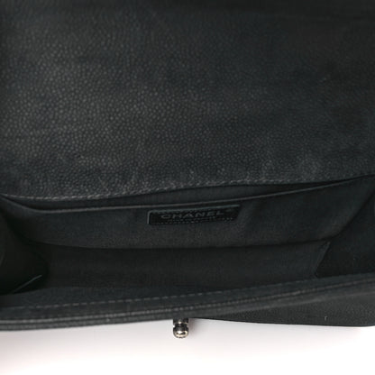 Chanel Bullskin Suede Caviar Quilted Medium Boy Flap Black 5 of 11