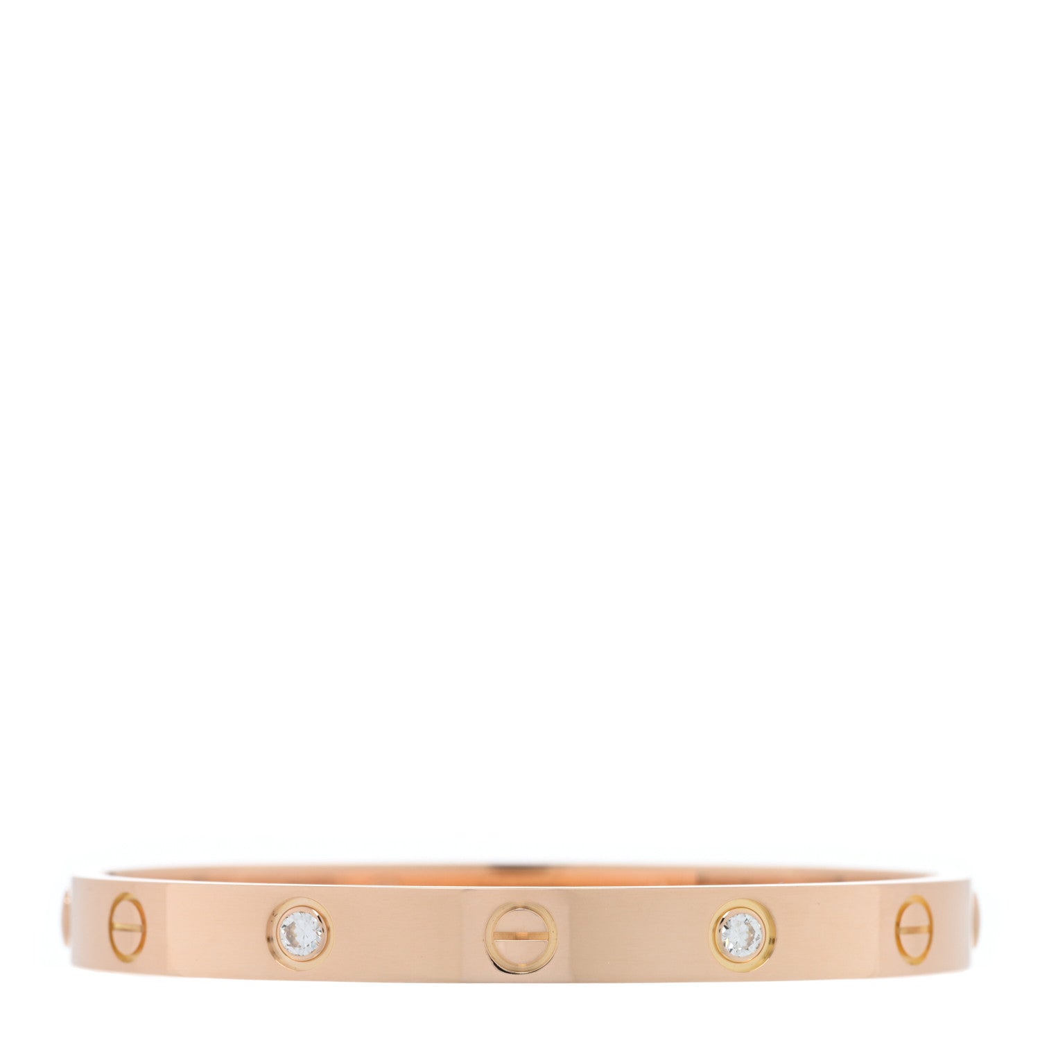 Cartier 18K Pink Gold 4 Diamond LOVE Bracelet 16 1 of 6