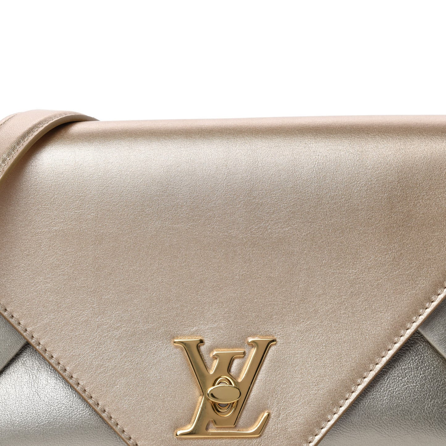 Metallic Calfskin Love Note Gold Silver