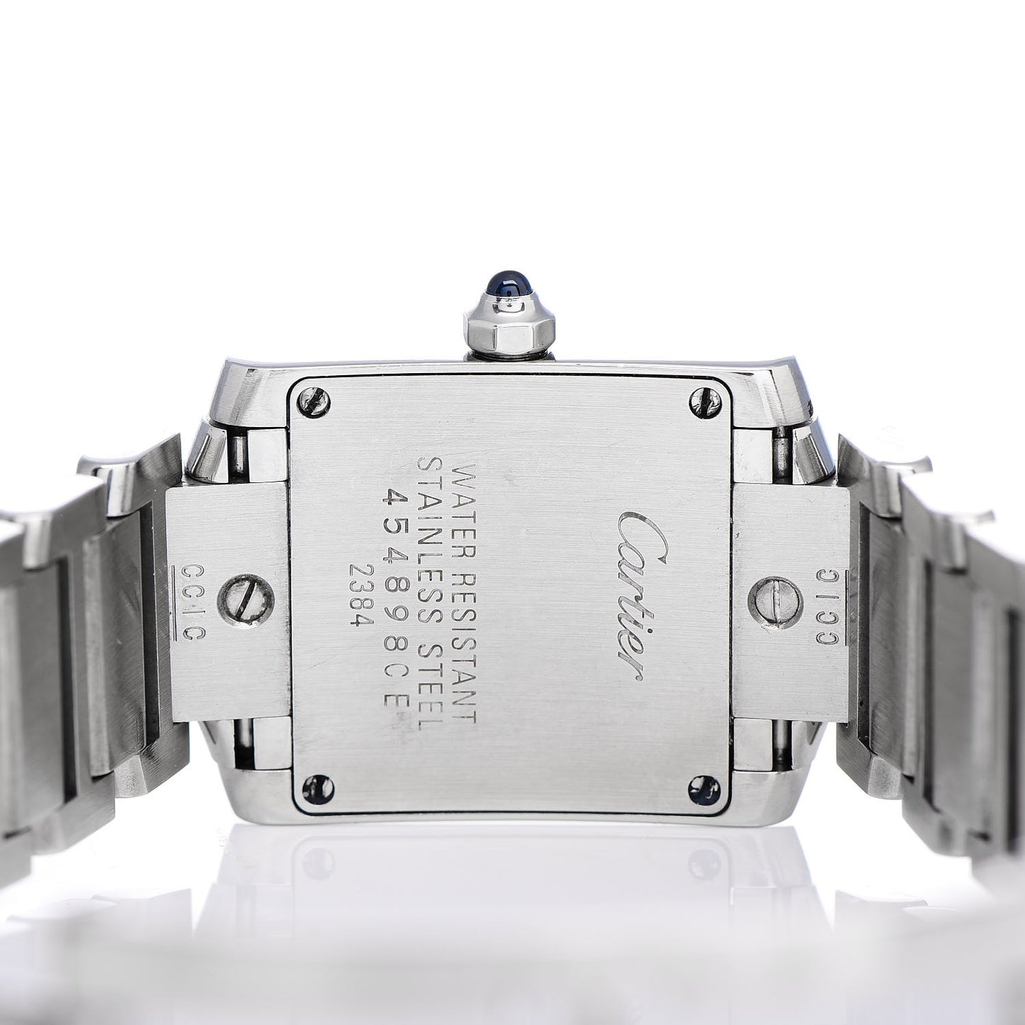 Stainless Steel 20mm Tank Francaise Quartz Watch Black