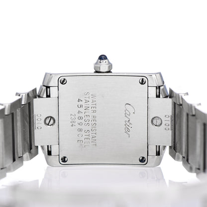 Cartier Stainless Steel 20mm Tank Francaise Quartz Watch Black 5 of 8