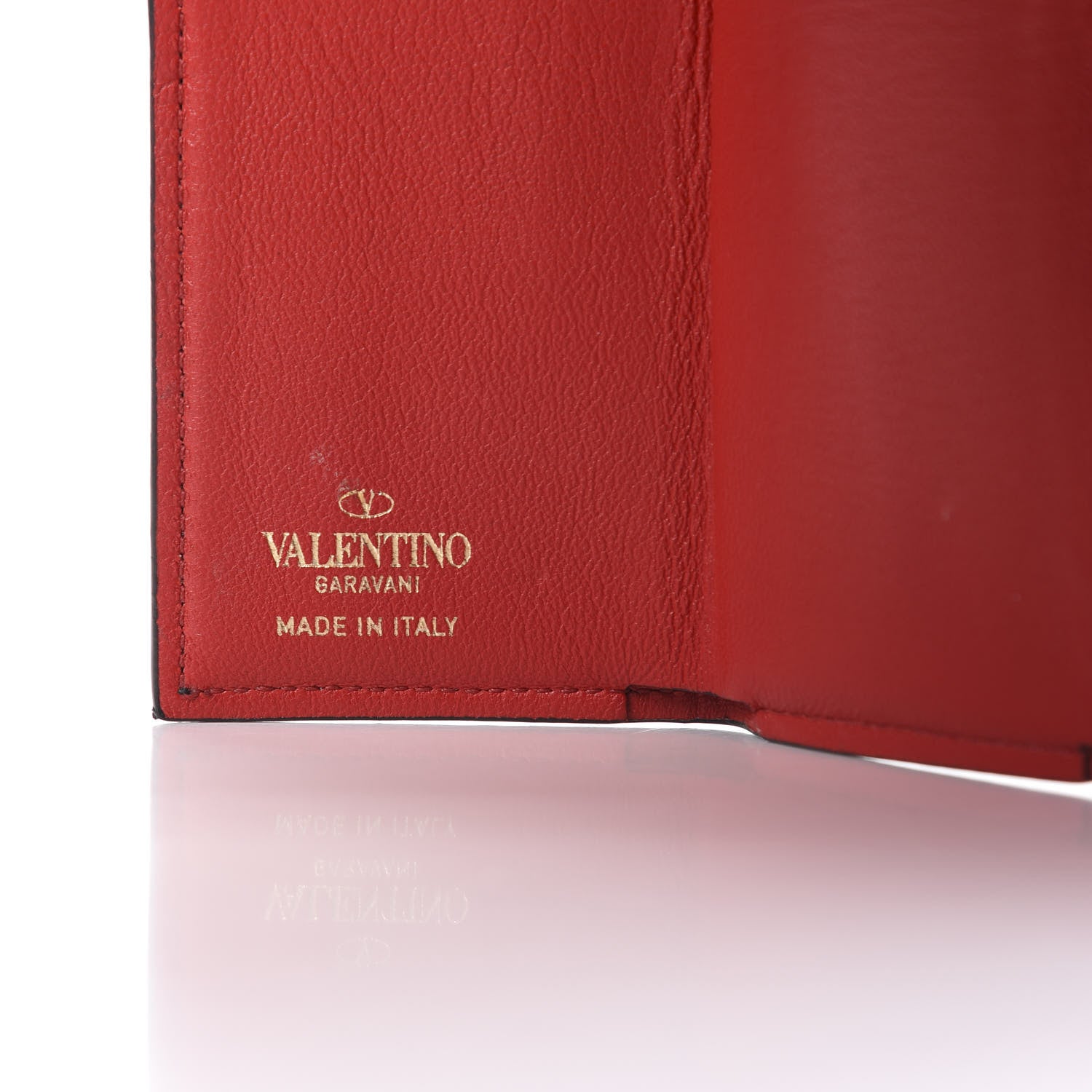 Valentino Garavani Calfskin Bi-Color Small Rockstud Wallet Black Rouge Pur 9 of 11