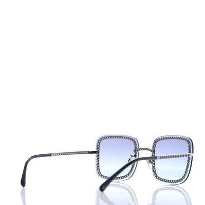 Chanel Square Removable Chain Sunglasses 4244 Blue 4 of 8