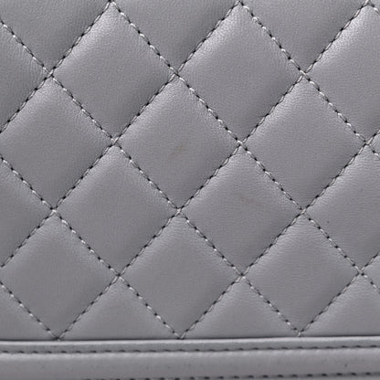Chanel Lambskin Quilted Medium Boy Flap Grey 16 of 18